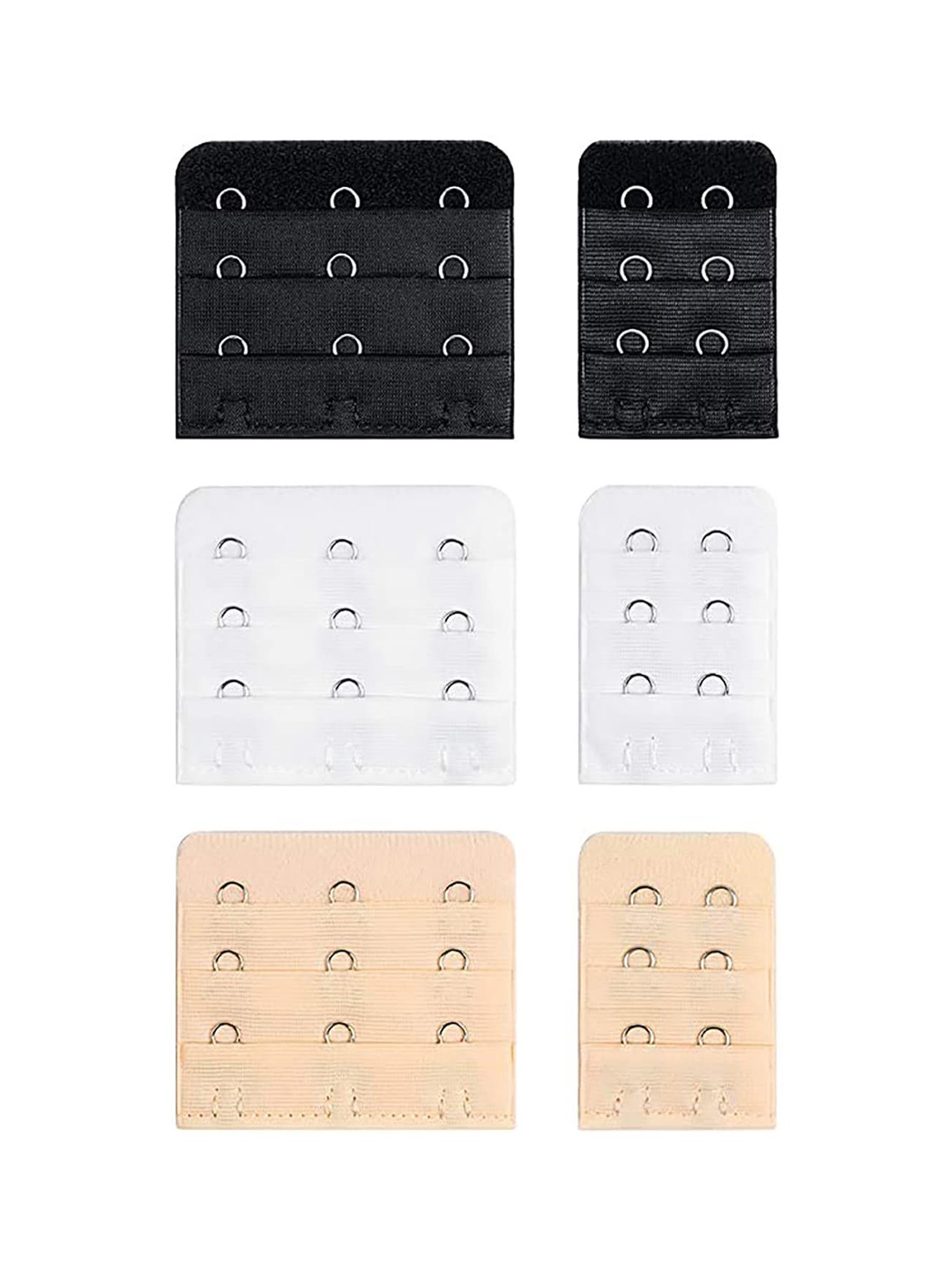 

FashionRack Set Of 6 Bra Extenders, Black