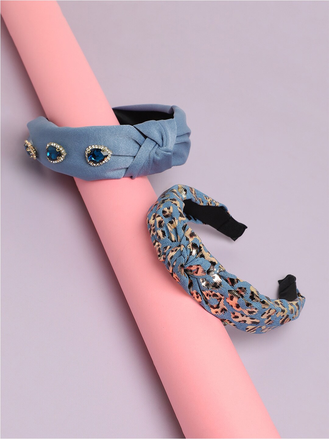

SOHI Set of 2 Embellished Hairband, Blue
