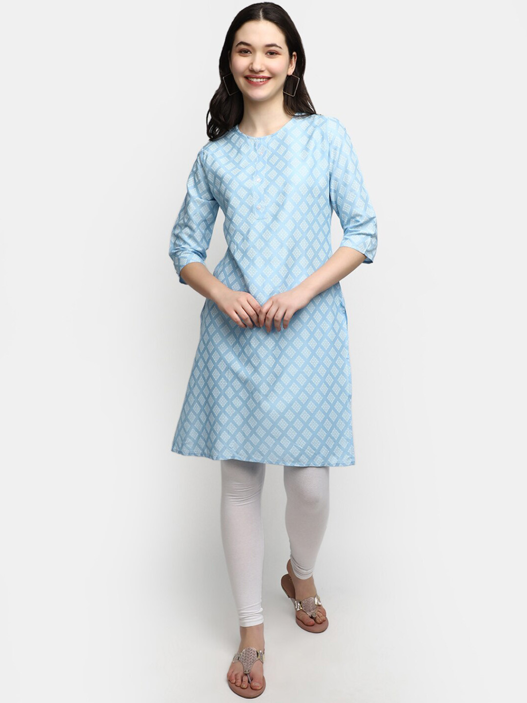 

V-Mart Ethnic Motifs Printed Kurta, Blue