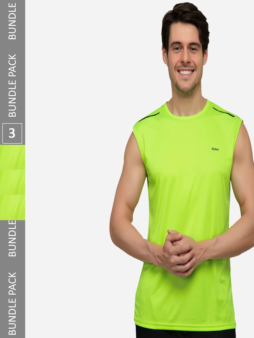 

Xohy Pack Of 3 Gym Vest, Green