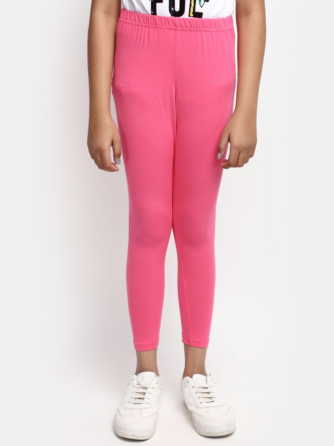 

V-Mart Girls Ankle Length Leggings, Pink