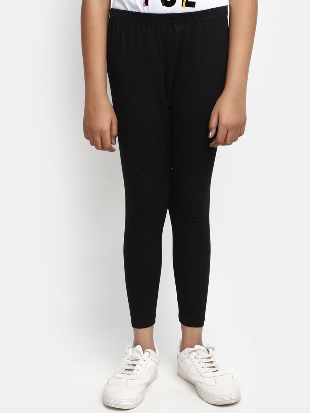 

V-Mart Girls Ankle Length Leggings, Black