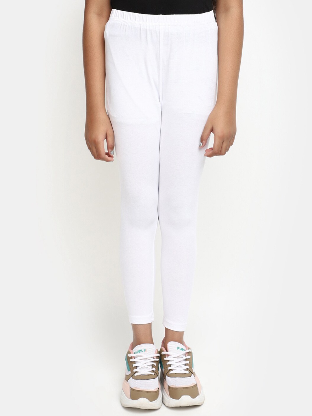 

V-Mart Girls Ankle Length Leggings, White