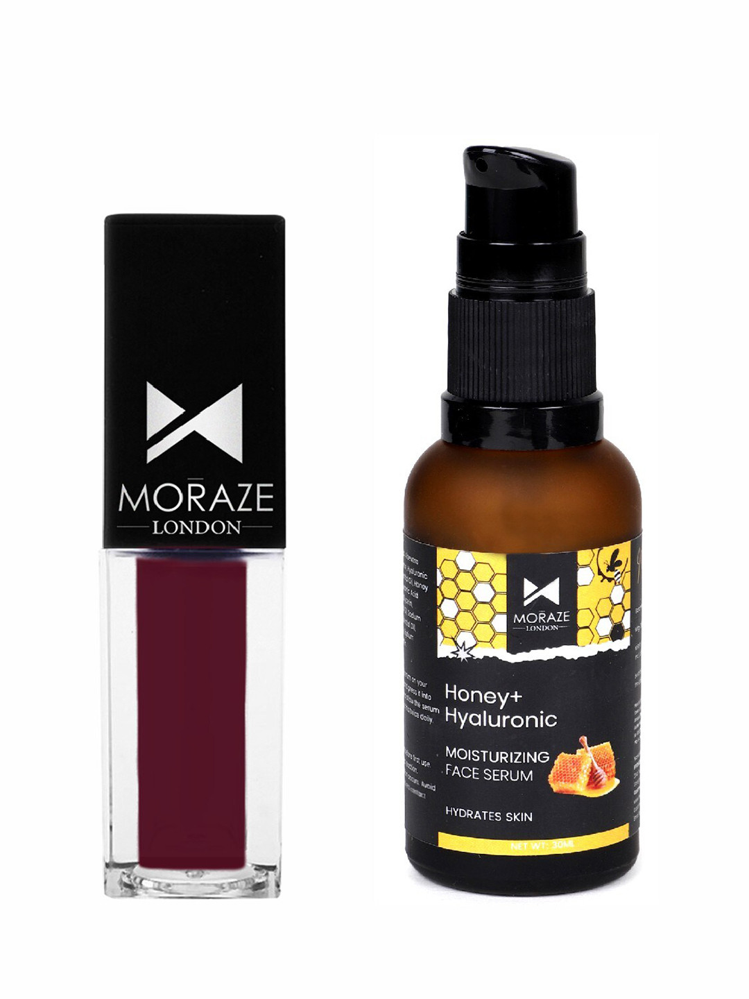 

Moraze Set of Honey+Hyaluronic Face Serum 30ml & Mini Matte Lipstick 3ml - Last Friday, Brown