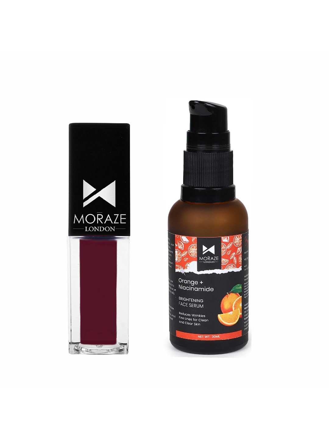 

Moraze Set of Orange+Niacinamide Face Serum 30ml & Mini Matte Lipstick 3ml - Last Friday, Brown