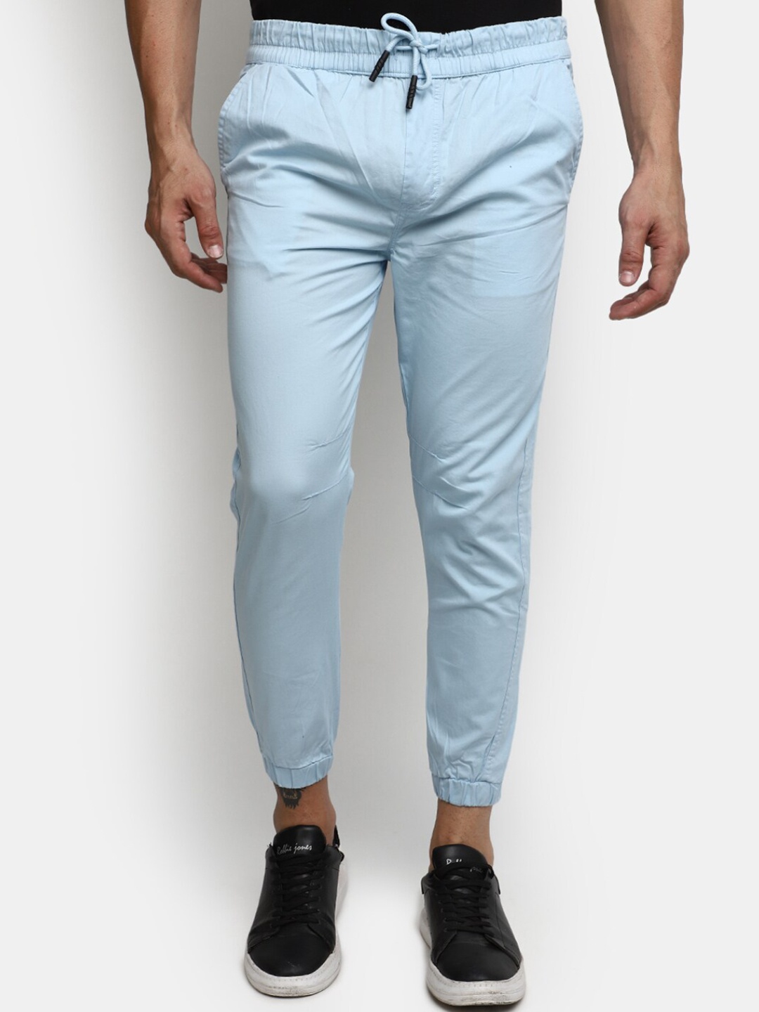 

V-Mart Men Mid Rise Cotton Joggers, Blue