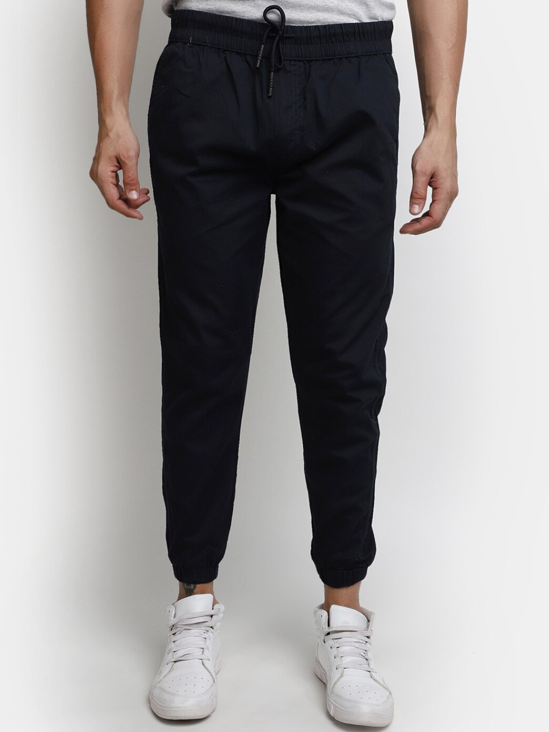 

V-Mart Men Mid-Rise Cotton Joggers, Blue