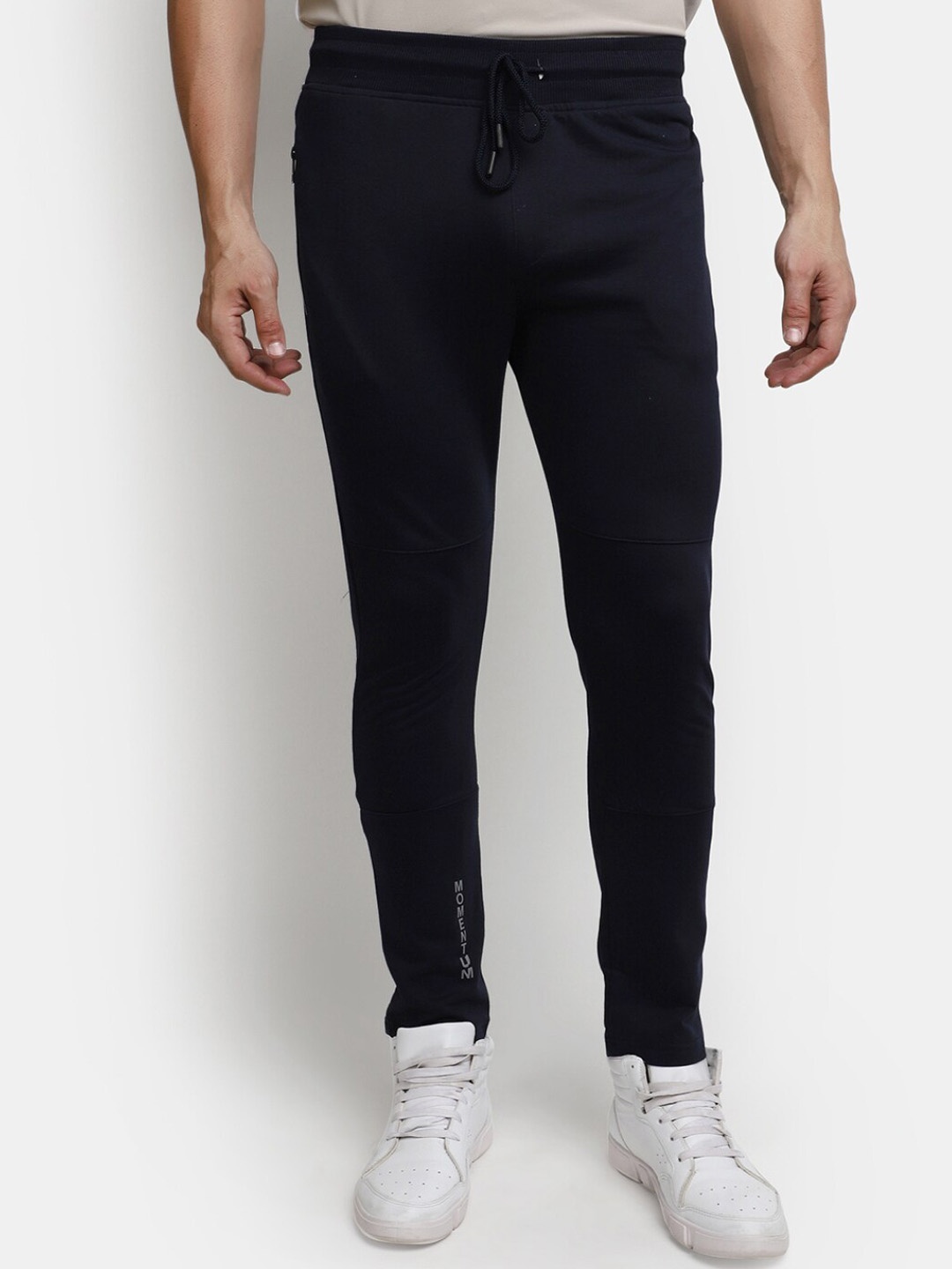 

V-Mart Men Mid-Rise Cotton Track Pants, Navy blue