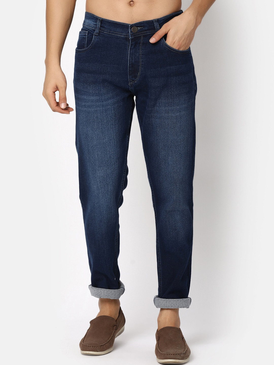 

V-Mart Men Slim Fit Light Fade Clean Look Stretchable Jeans, Blue