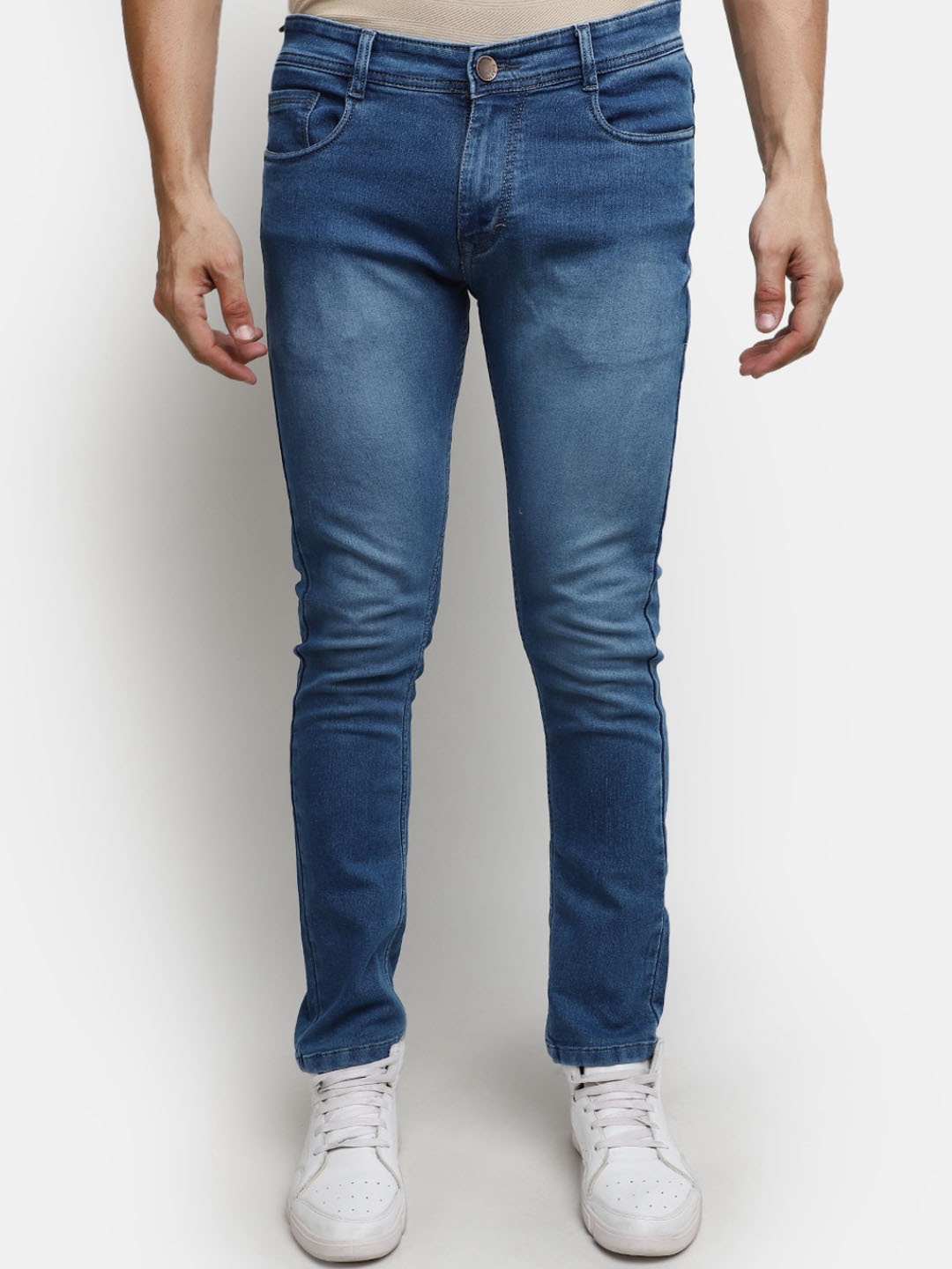 

V-Mart Men Slim Fit Light Fade Stretchable Jeans, Blue