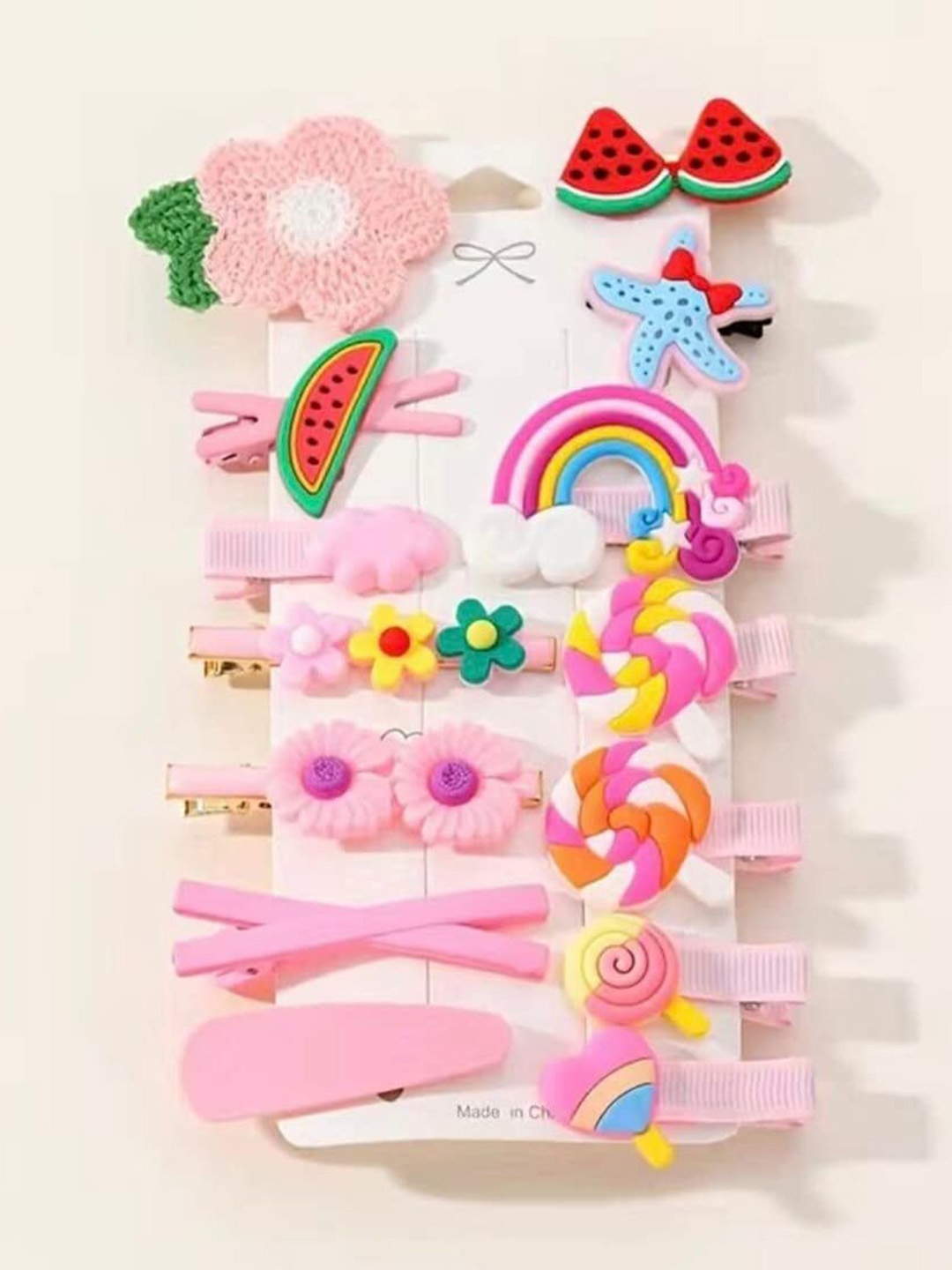 

LYTIX Girls Set Of 14 Tic Tac Hair Clip, Pink