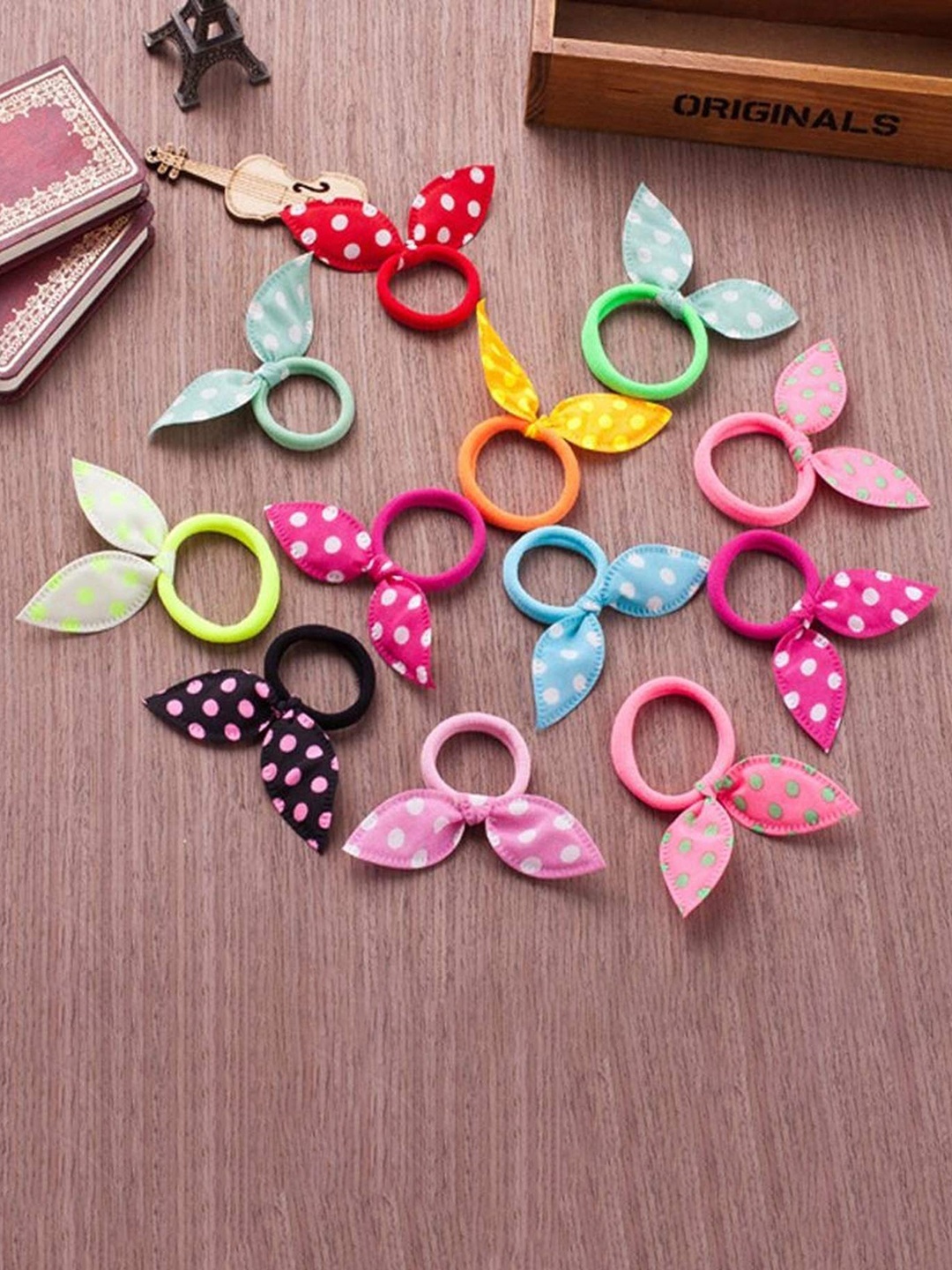 

LYTIX Girls Set Of 24 Multicoloured Embellished Ponytail Holders, Multi