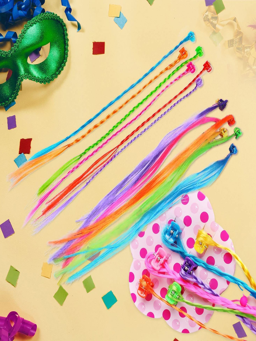 

LYTIX Set Of 24 Colorful Synthetic Braid Style Hair Accessory Set, Blue