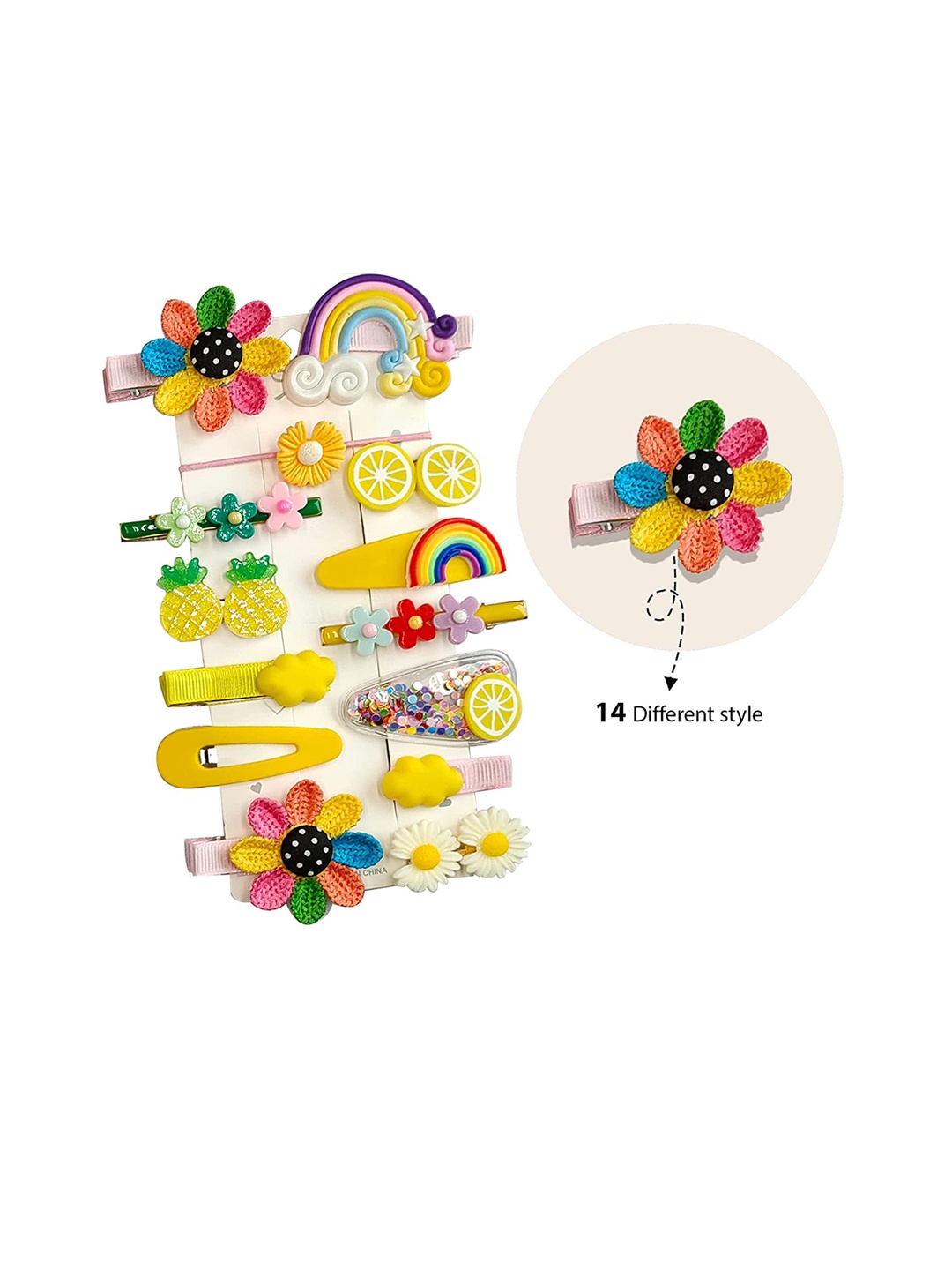 

LYTIX Set Of 14 Alligator Hair Clips, Yellow