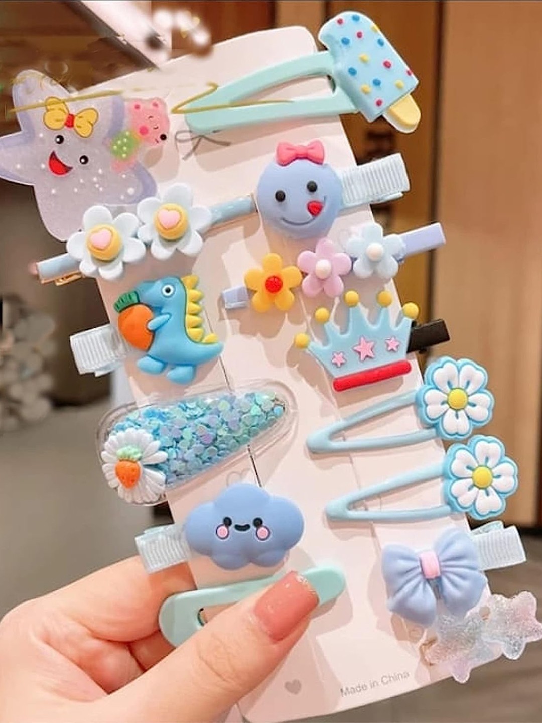 

LYTIX Set Of 14 Alligator Hair Clips, Blue