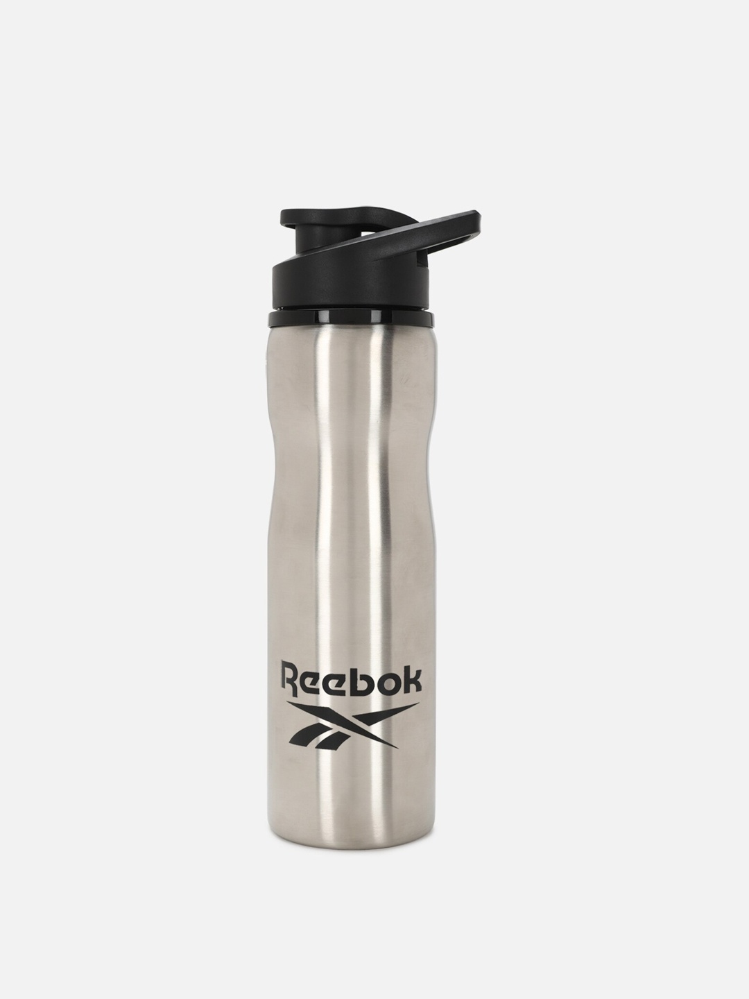 

Reebok Silver-Toned Brand Logo Printed Water Bottle - 500 ML, Black