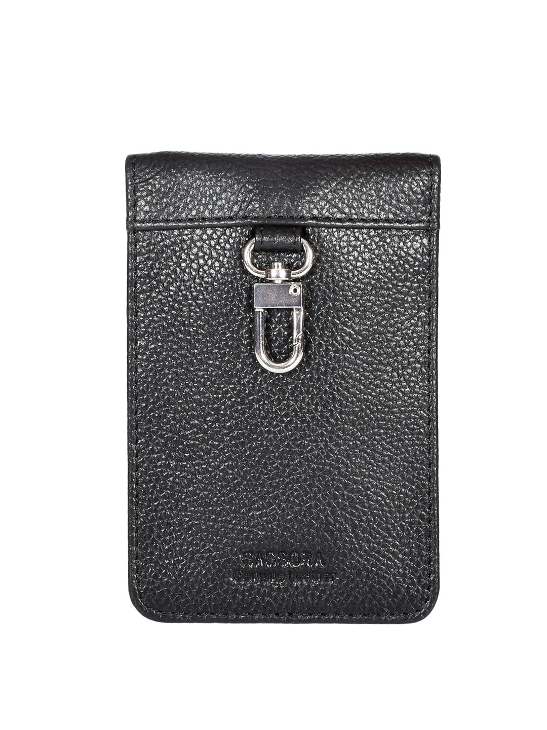 

Sassora Textured Leather Car Key Chain Pouch, Black