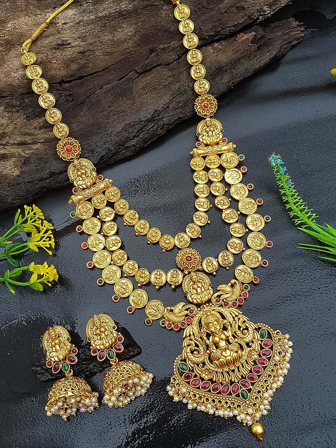 

GRIIHAM Gold-Plated AD-Studded Jewellery Set