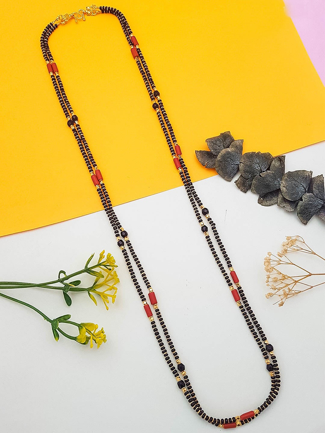 

GRIIHAM Gold-Plated Beaded Mangalsutra