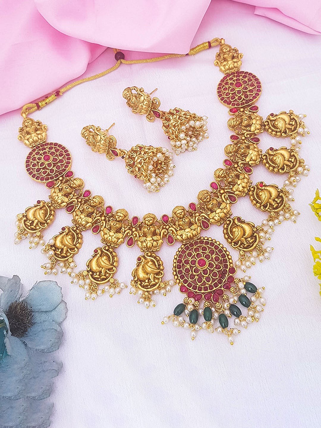 

GRIIHAM Gold-Plated CZ-Studded Jewellery Set