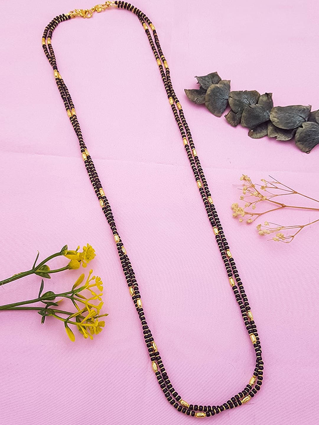 

GRIIHAM Gold-Plated Beaded Mangalsutra