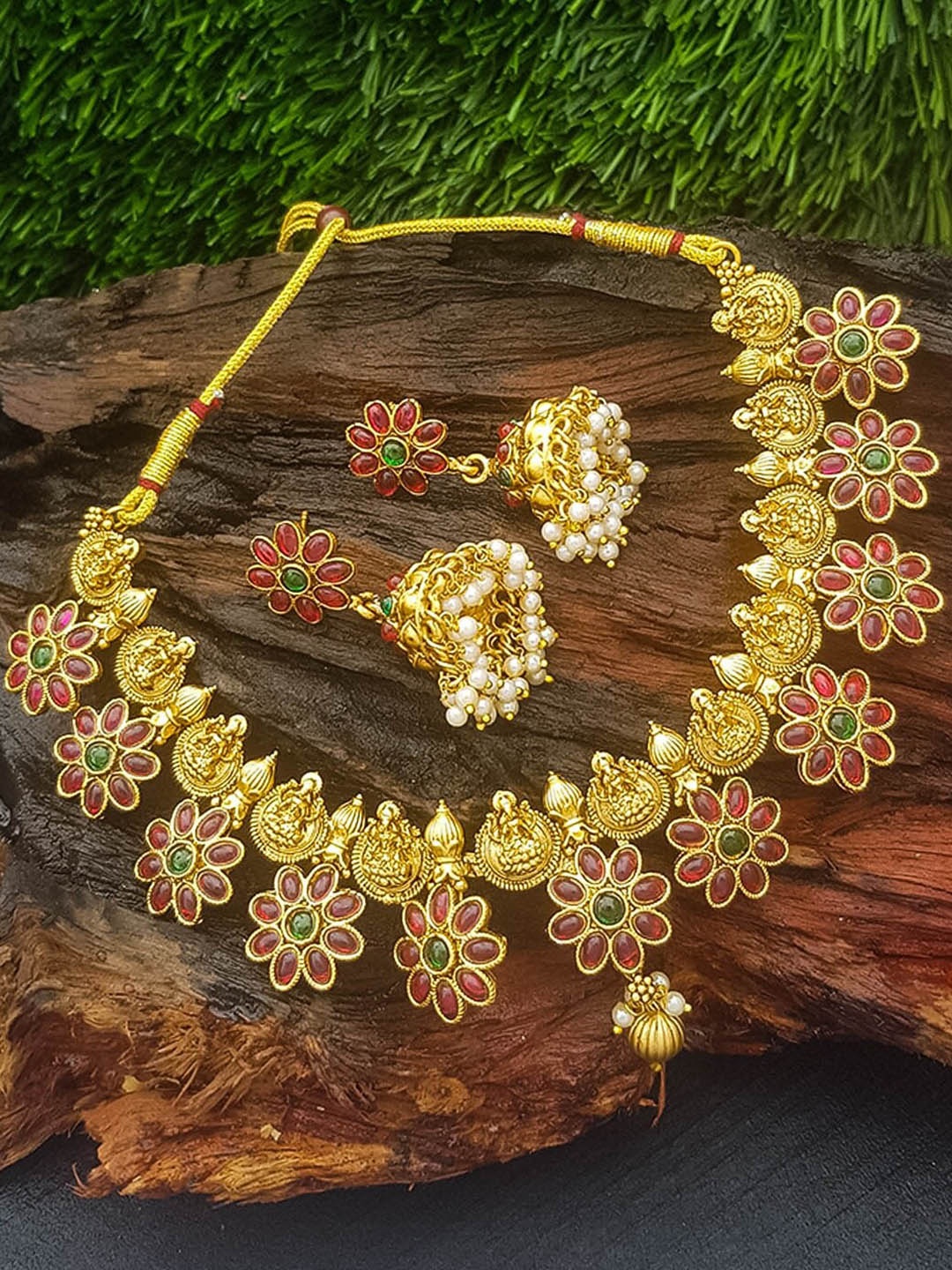 

GRIIHAM Gold-Plated AD-Studded Jewellery Set