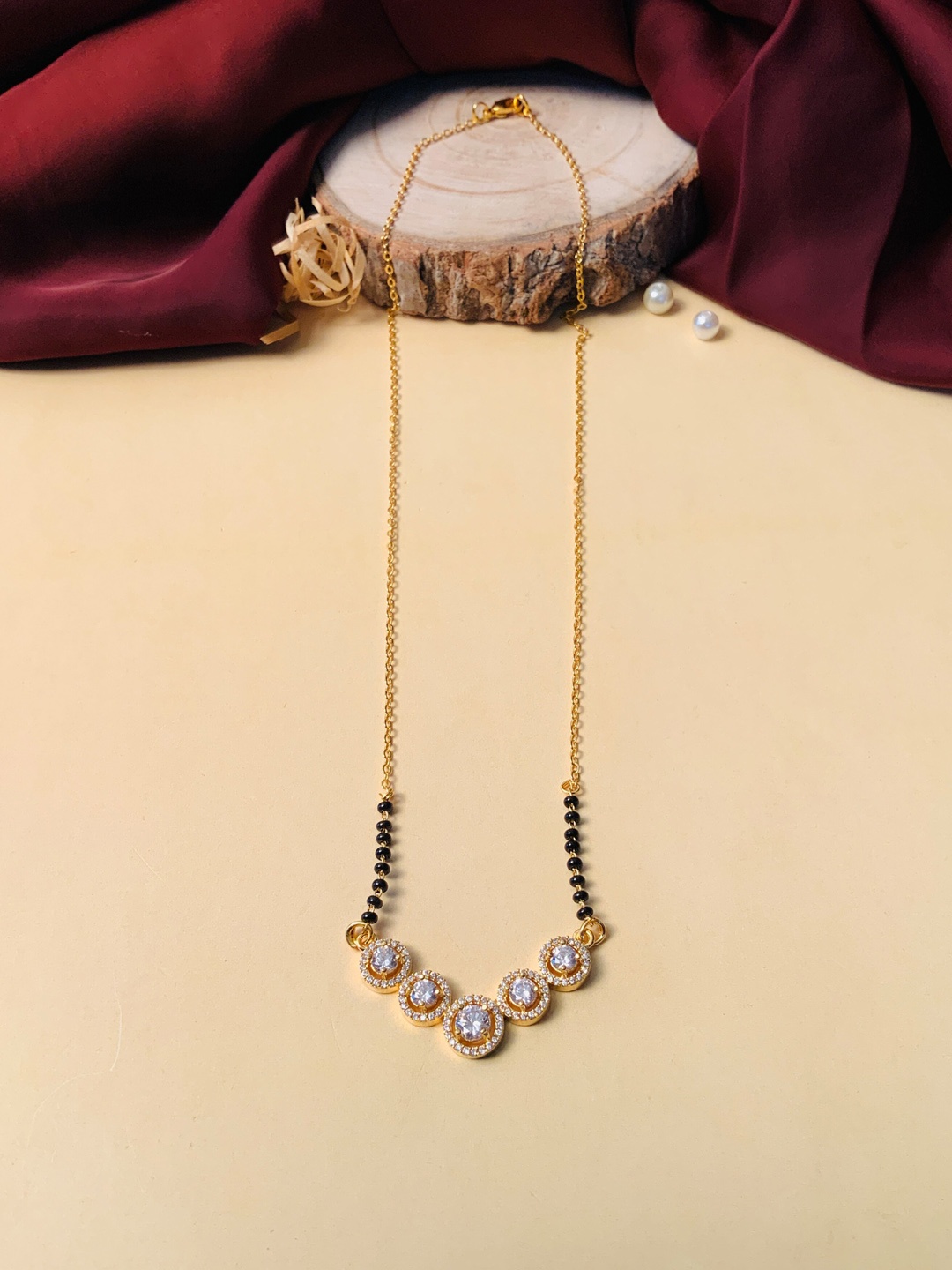 

ABDESIGNS Gold-Plated AD Studded Mangalsutra
