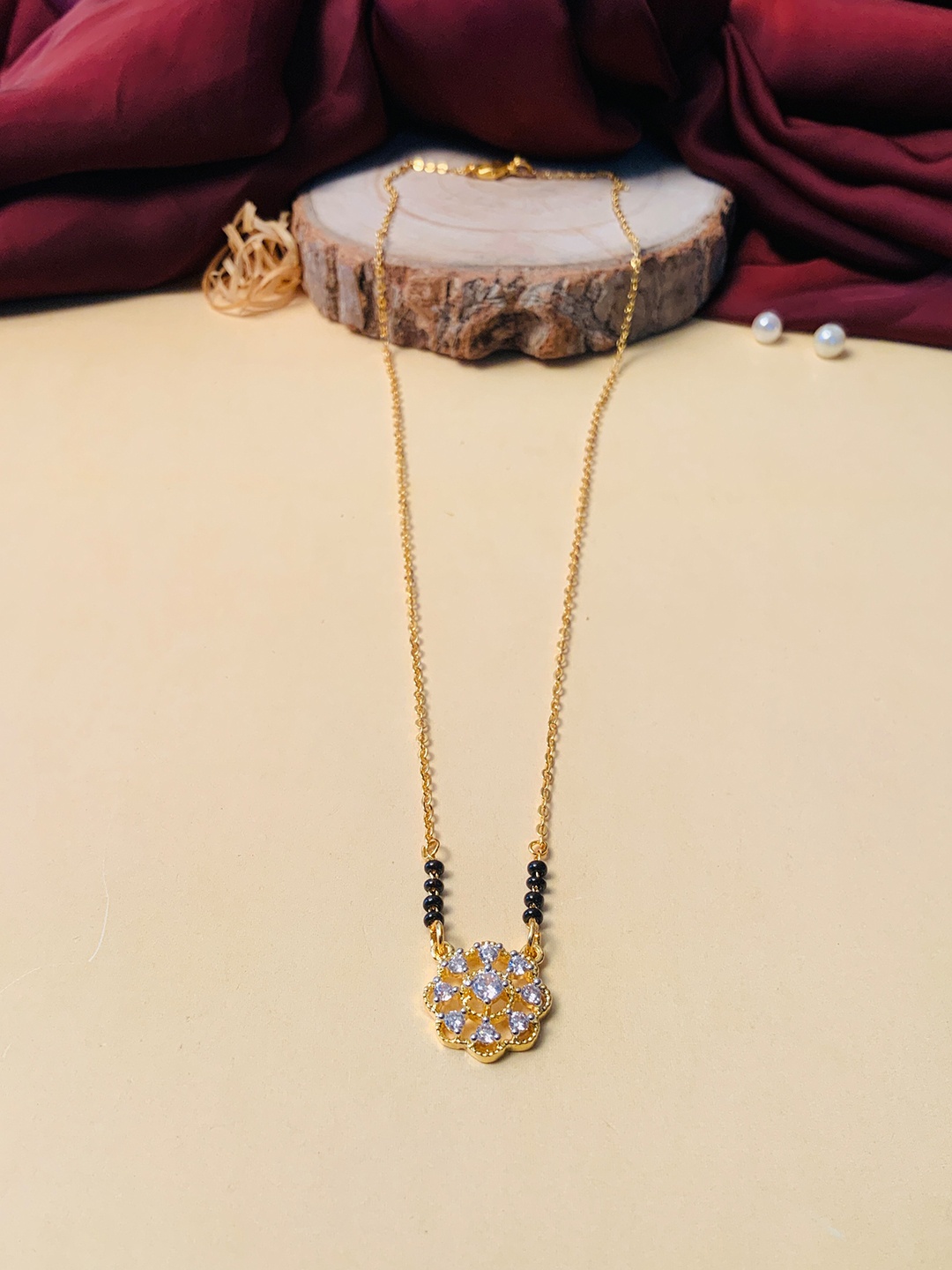 

ABDESIGNS Gold-Plated AD Studded Mangalsutra