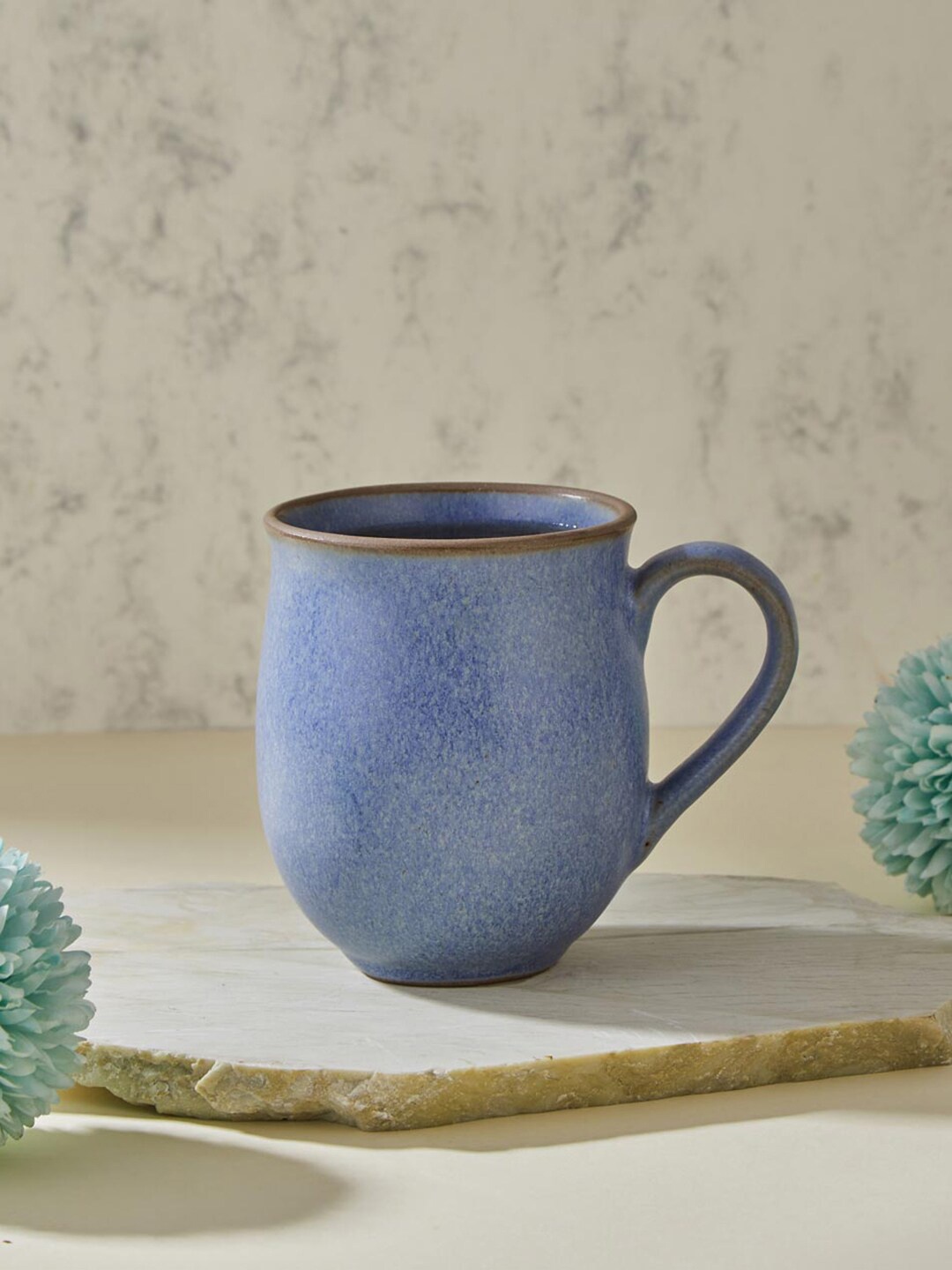 

Fabindia Anaarbagh Blue Ceramic Matte Mug - 130 ml