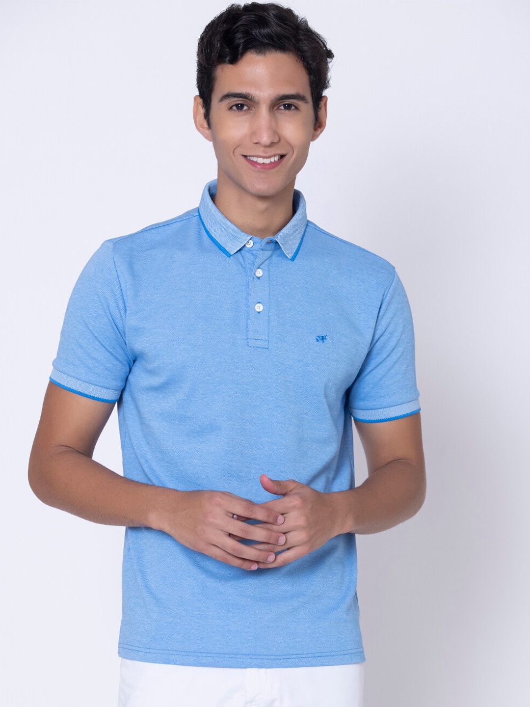 

BRACLO Polo Collar Cotton T-shirt, Blue