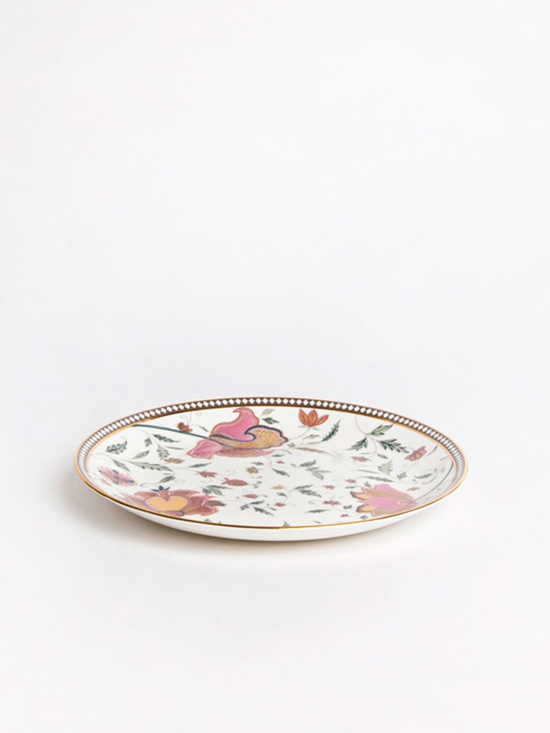 

Fabindia Zoya White & Pink Printed Ceramic Glossy Plate