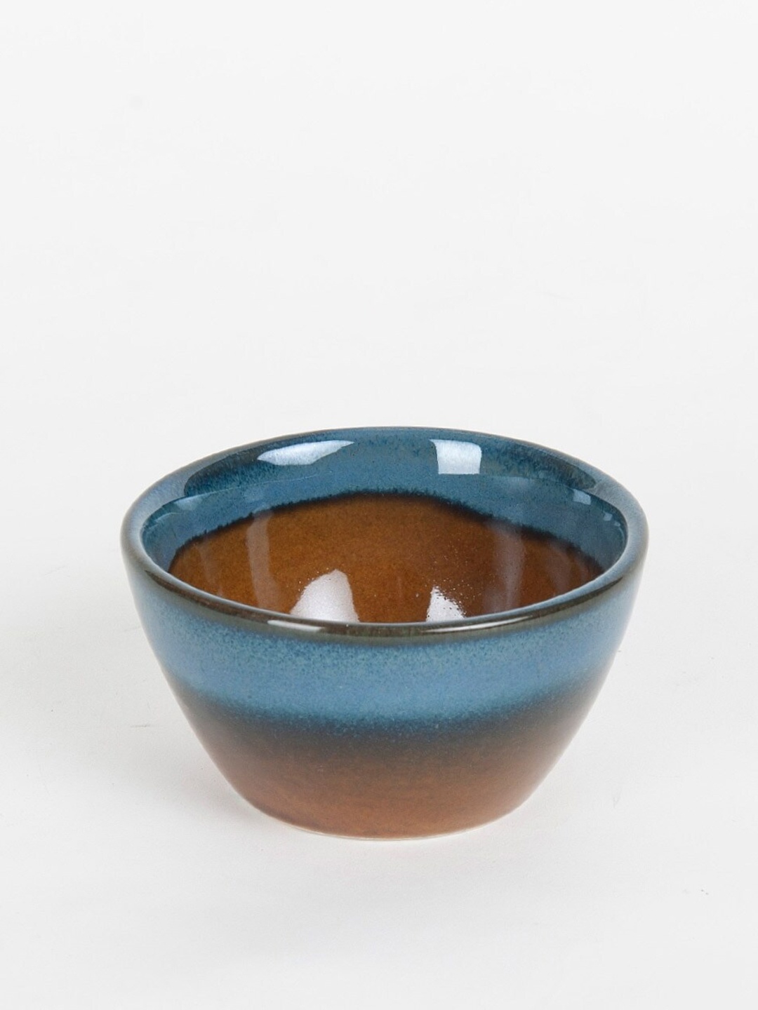 

Fabindia Amber Brown & Blue Ceramic Glossy Katori Bowl