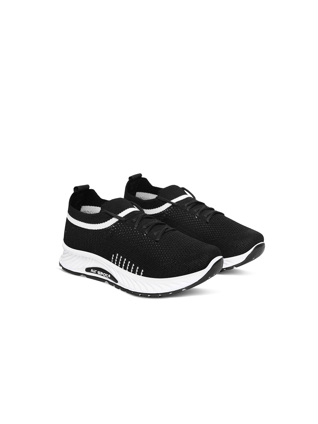 

Airspot Unisex Kids JOKER-11 Textured Lightweight Contrast Sole Sneakers, Black
