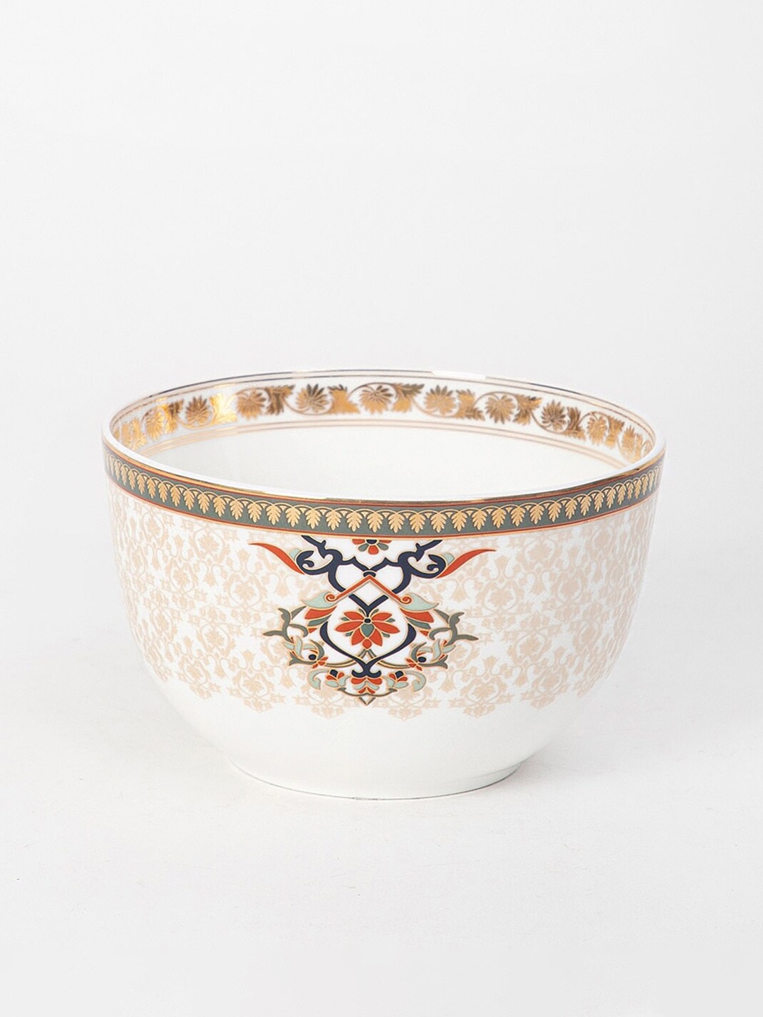 

Fabindia White Printed Ceramic Decaled Serving Bowl