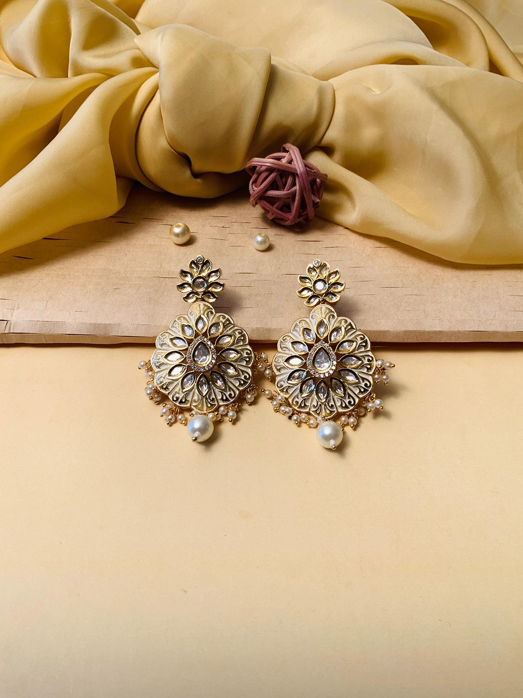 

ABDESIGNS Gold-Plated Floral Drop Earrings