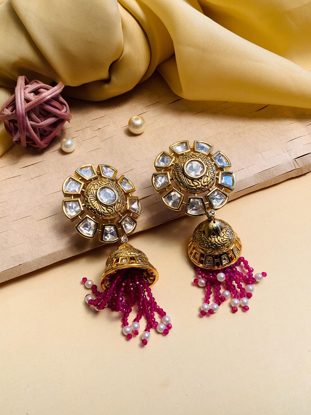 

ABDESIGNS Gold-Plated Dome Shaped Jhumkas