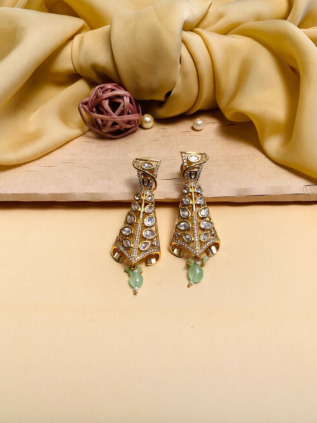 

ABDESIGNS Gold-Plated Floral Drop Earrings