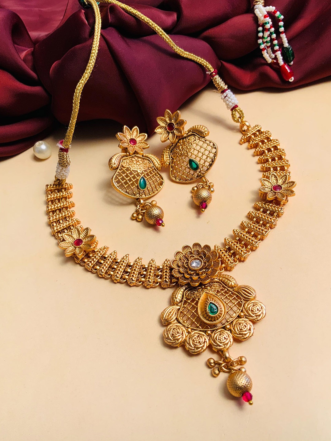 

ABDESIGNS Gold-Plated Antique Necklace Set