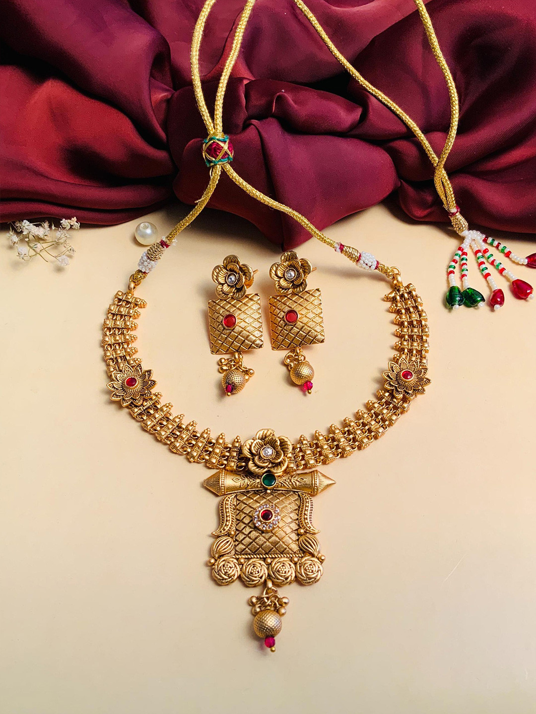 

ABDESIGNS Gold-Plated Antique Necklace Set