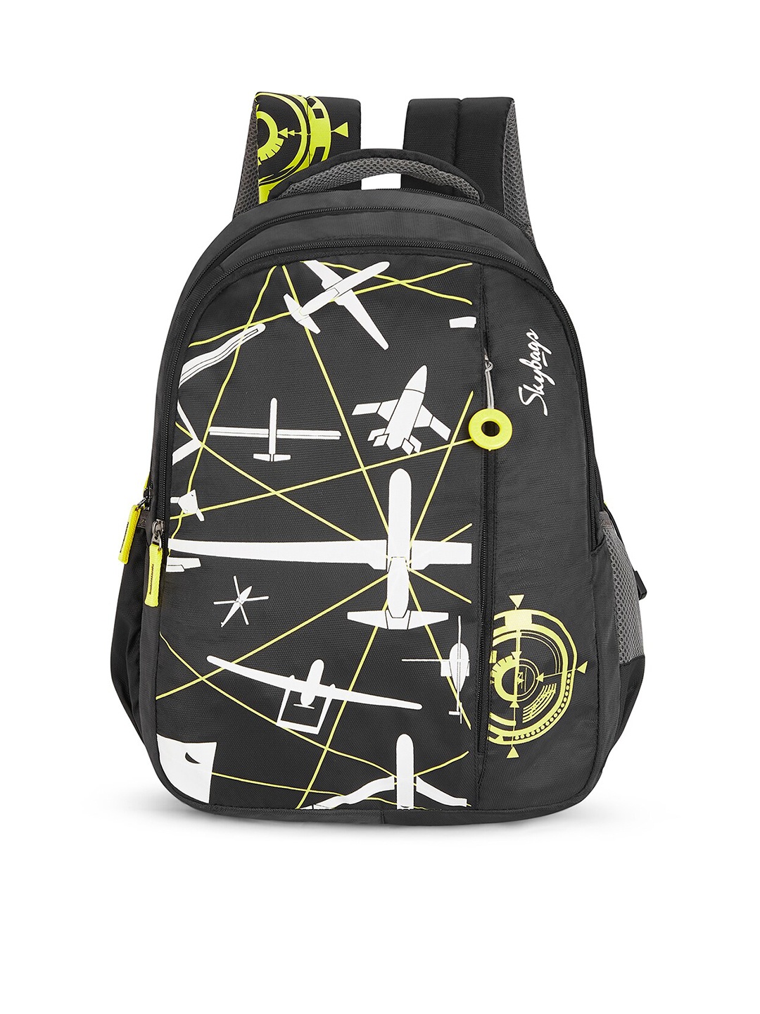 

Skybags Graphic Printed Non-Padded Backpack, Black