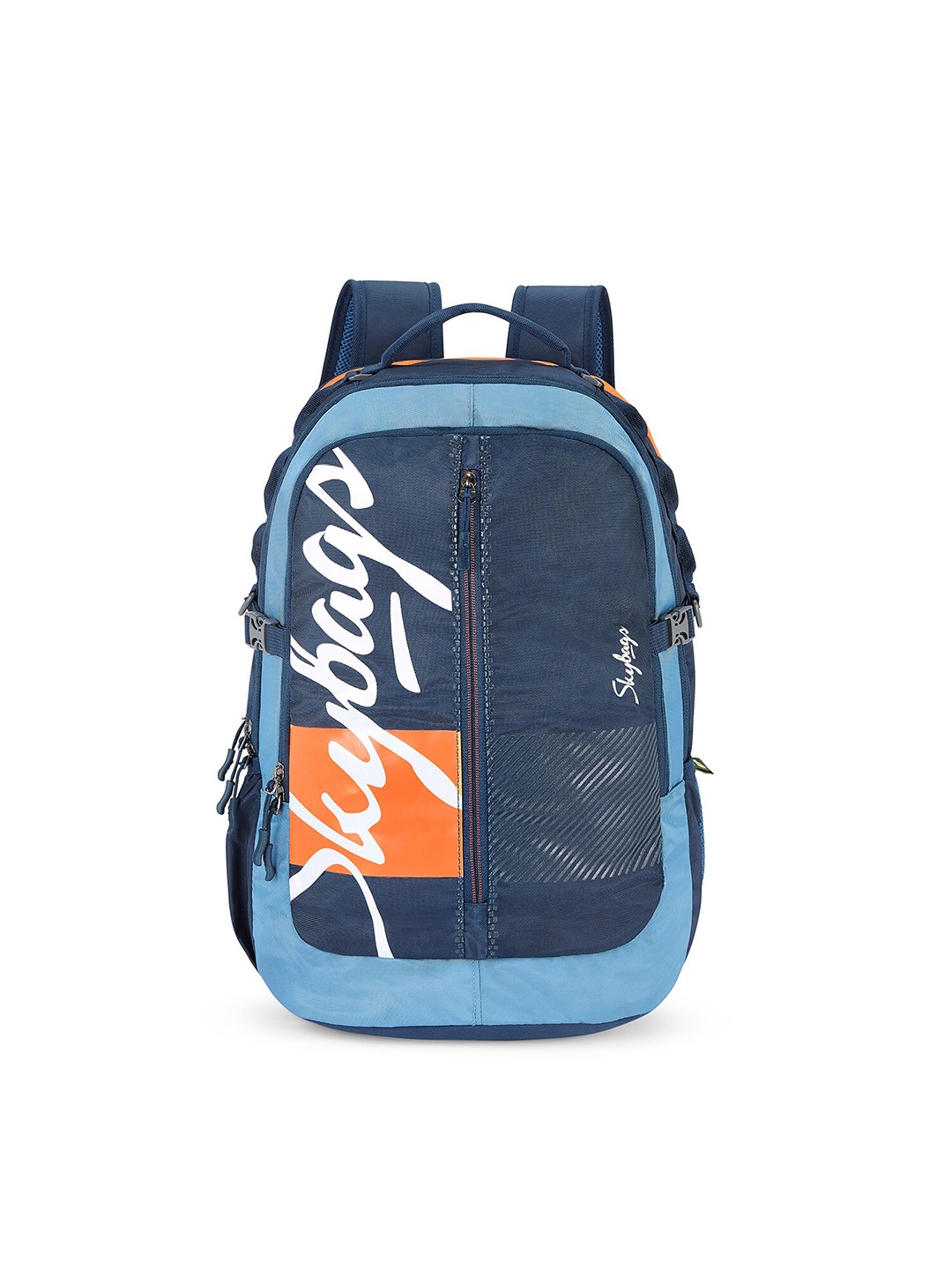 

Skybags Unisex Brand Logo Padded Backpack With Rain Cover, Blue