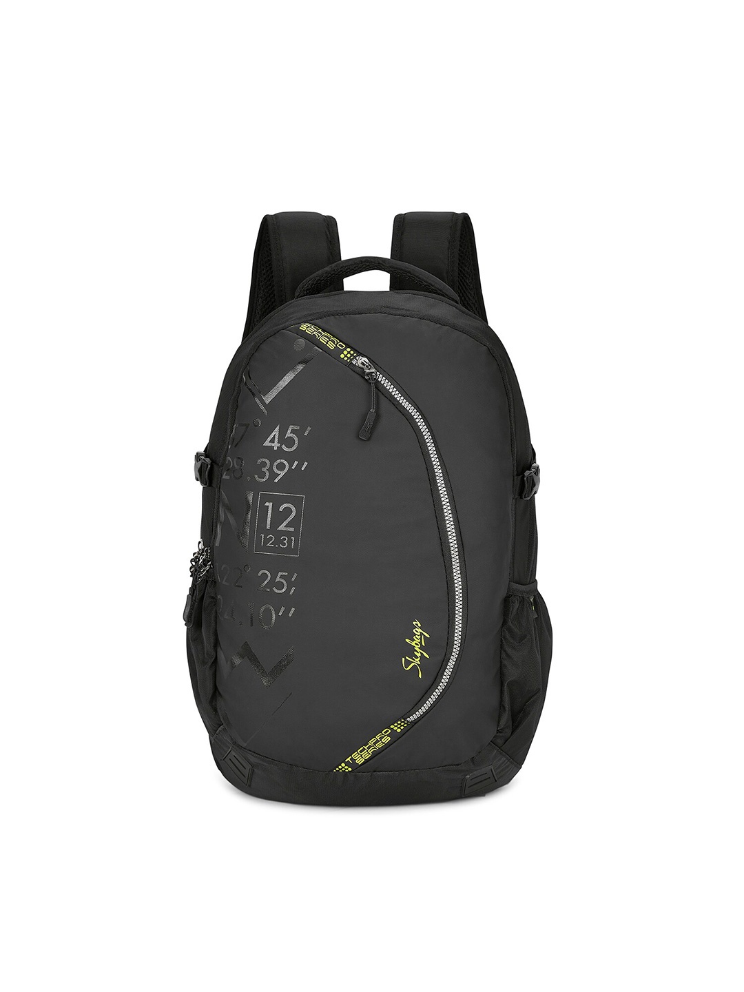 

Skybags Unisex Typography Printed Padded Backpack, Black