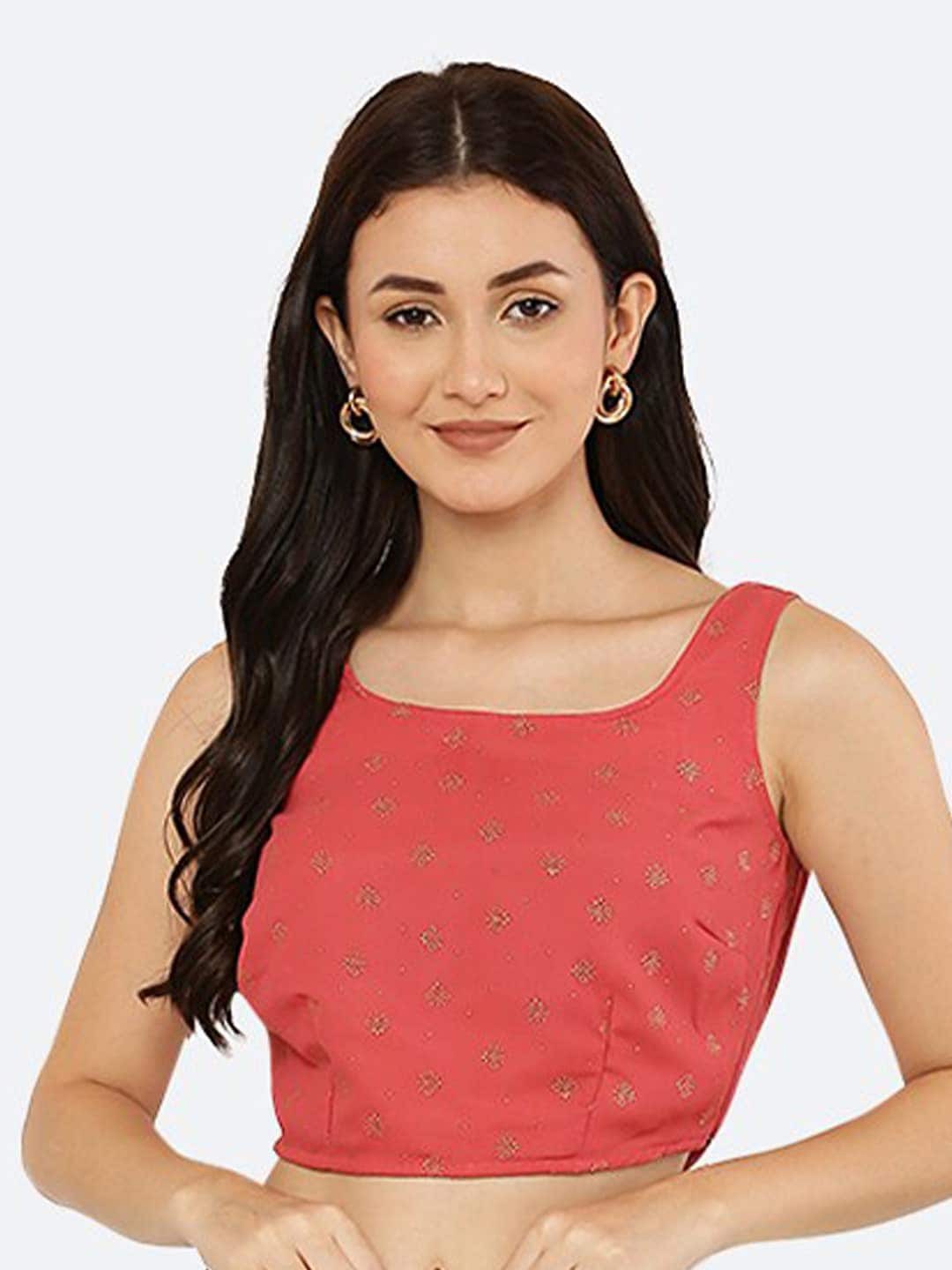 

BAESD Ethnic Printed Regular Crop Top, Orange