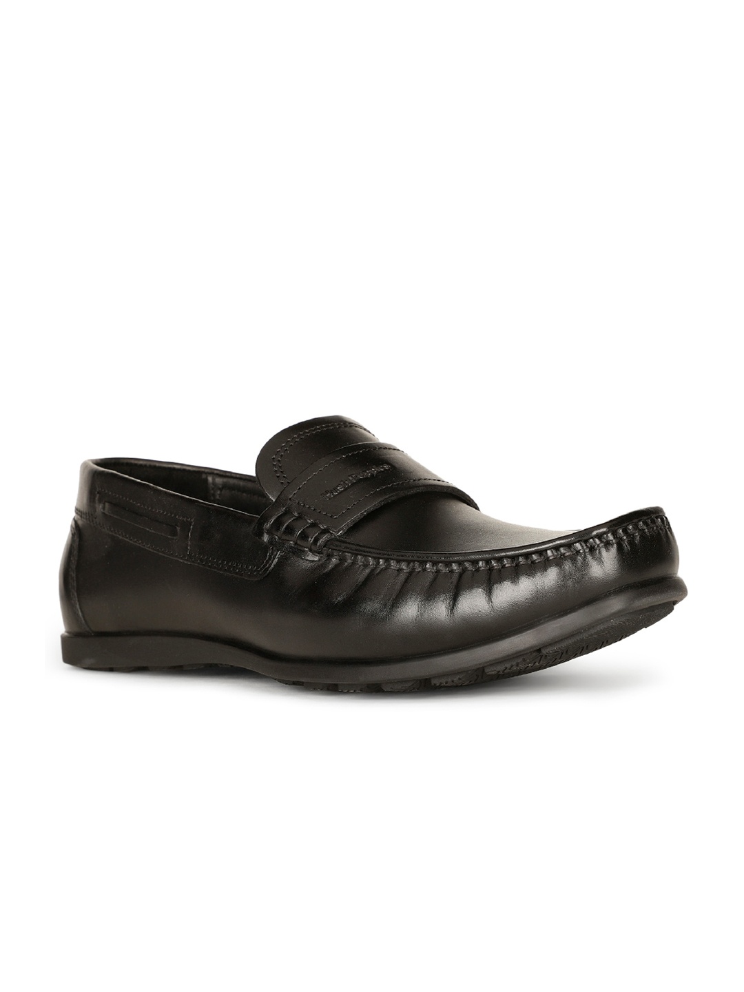 

Hush Puppies Men Square Toe Leather Comfort Insole Penny Loafers, Black