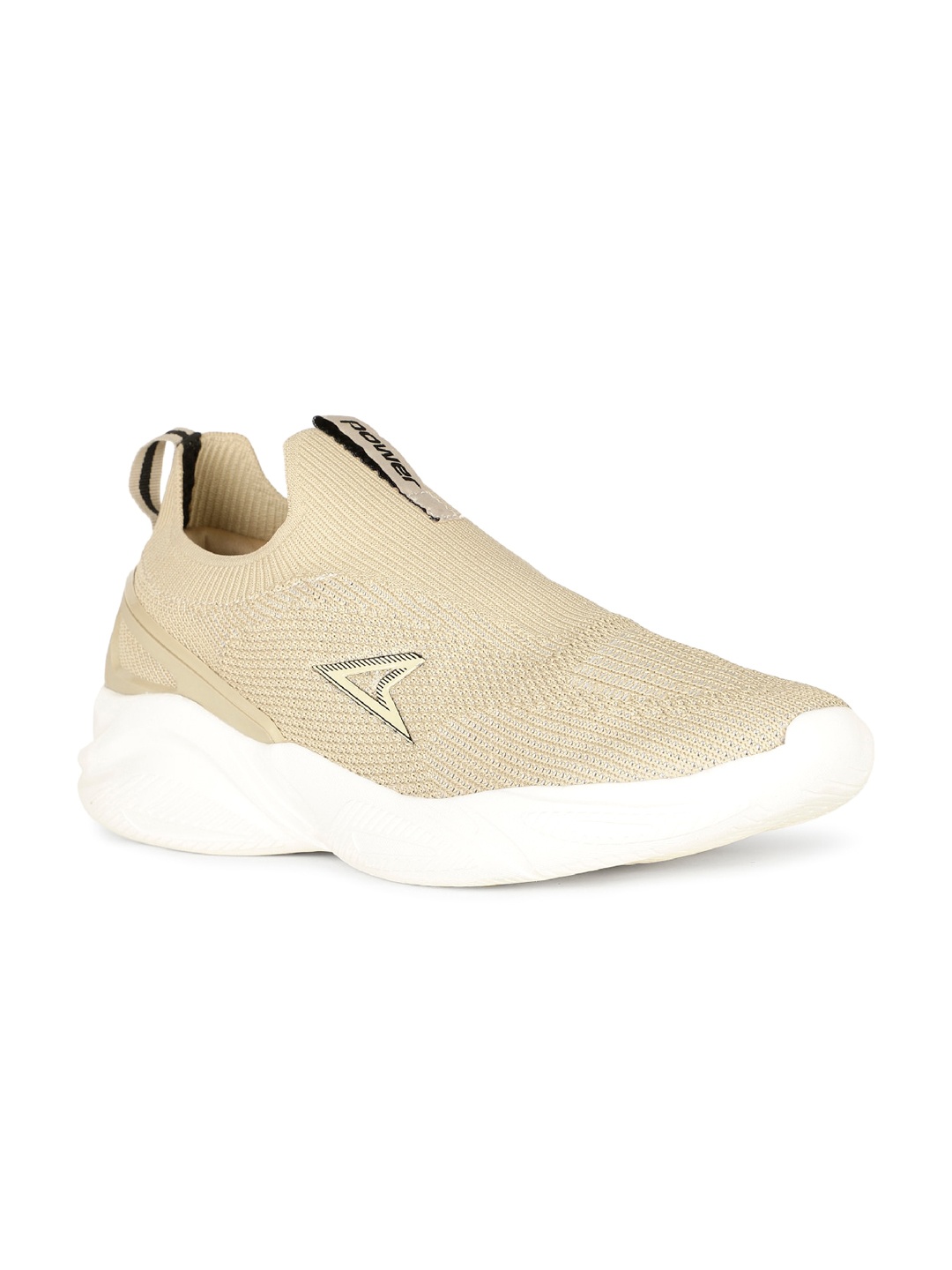 

Power Men Textured Contrast Sole Slip-On Sneakers, Beige