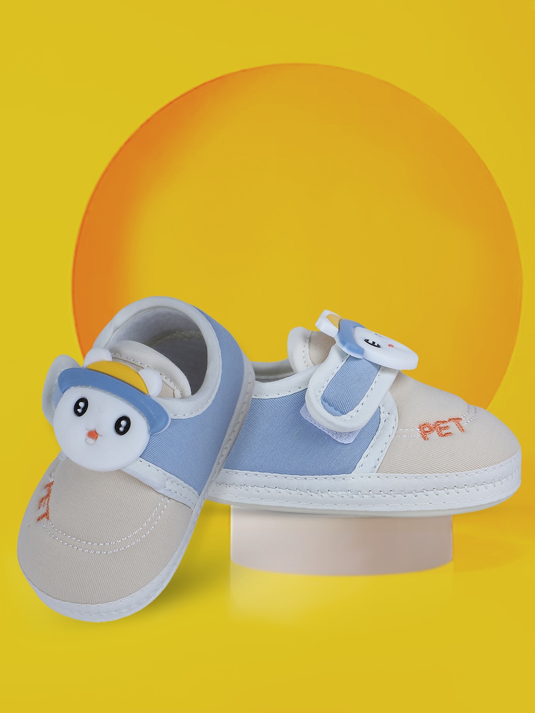

Baby Moo Infants Kids Snow Man Patterned Pure Cotton Booties, Blue