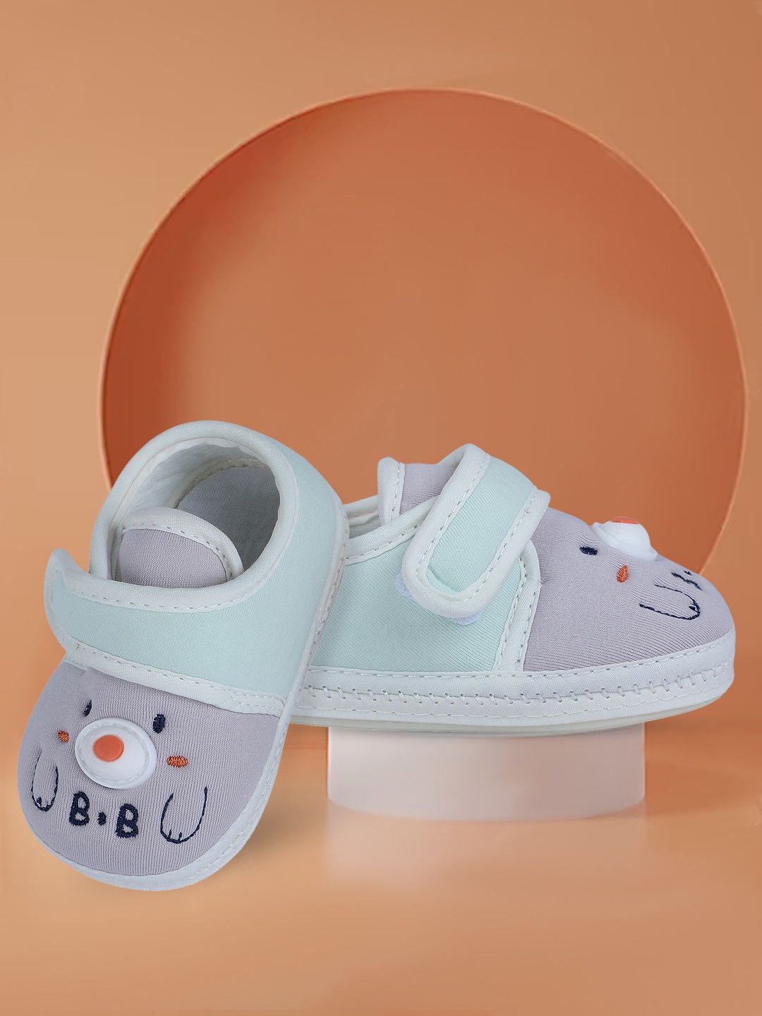 

Baby Moo Infants Kids Patterned Pure Cotton Booties, Blue