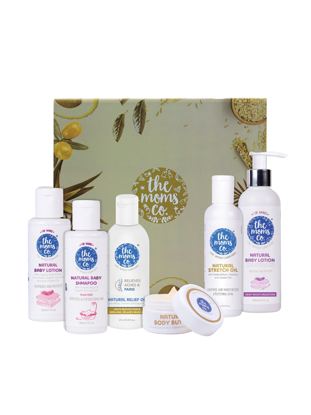 

The Moms Co. Set Of 6 Starter Kit For Complete Skincare Baby Care Products, White