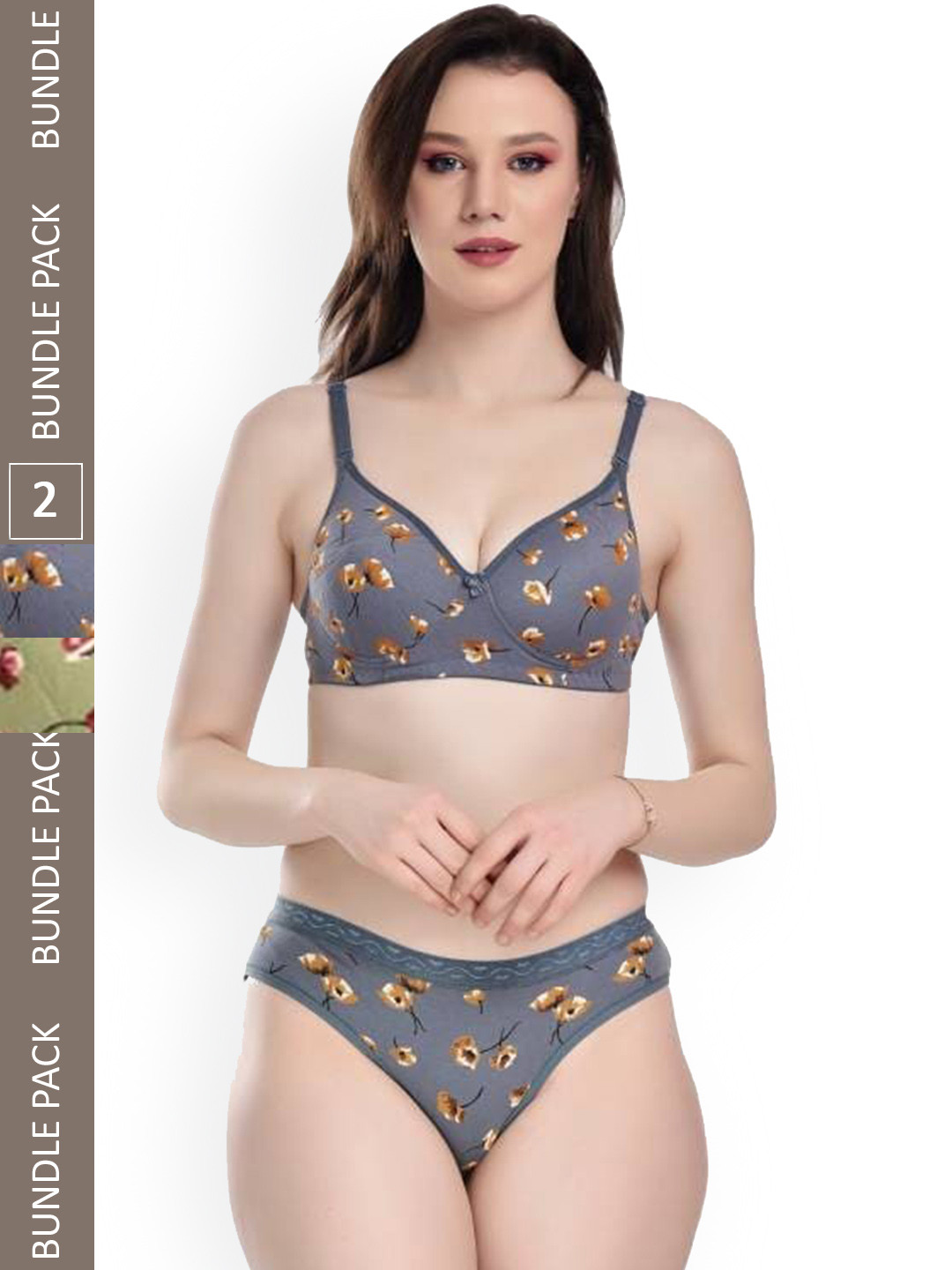 

Aamarsh Pack Of 2 Printed Cotton Lingerie Set AD_Kali Set_Blue,Green_30