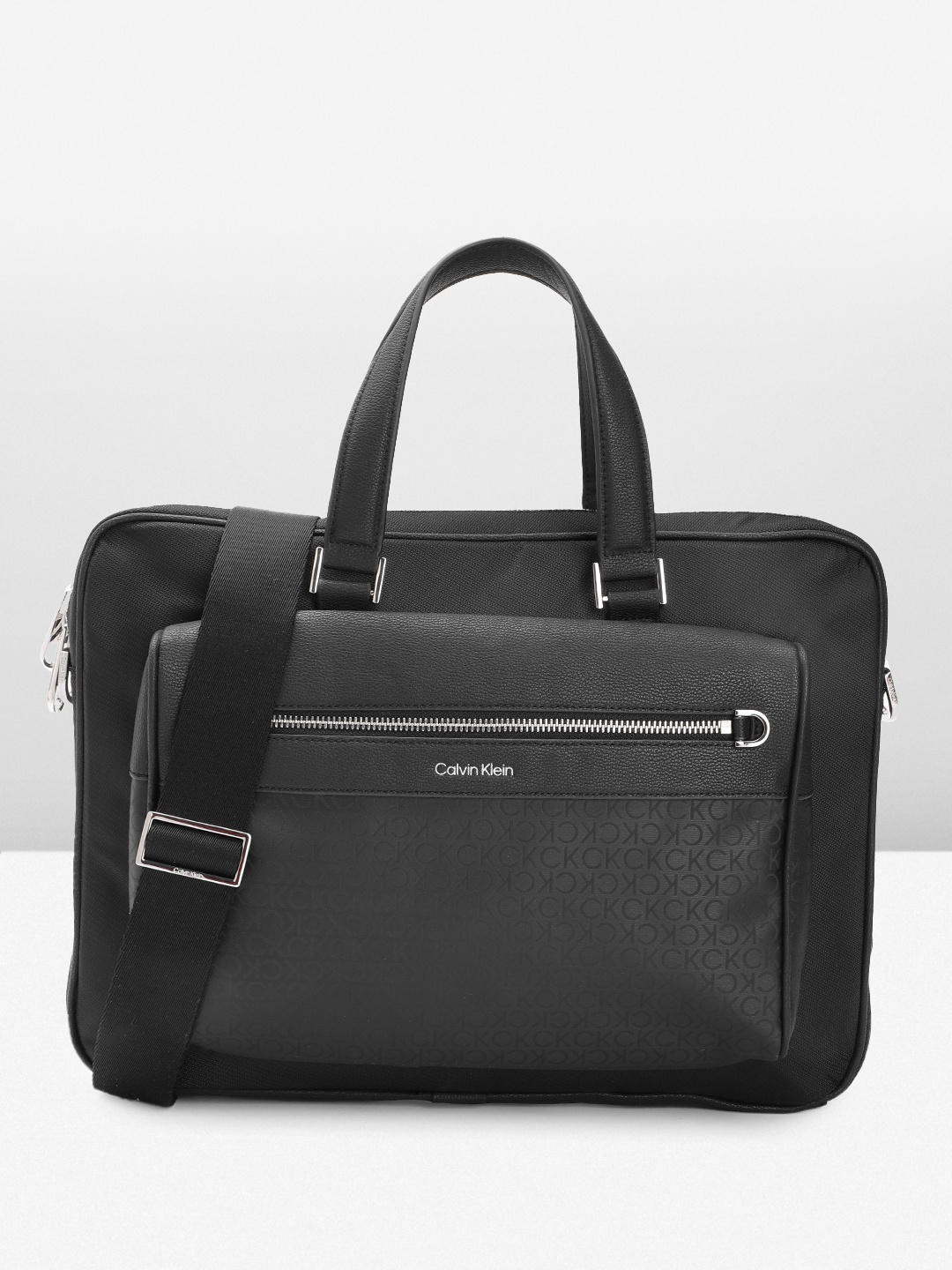 

Calvin Klein Men Brand Logo Print Laptop Bag, Black